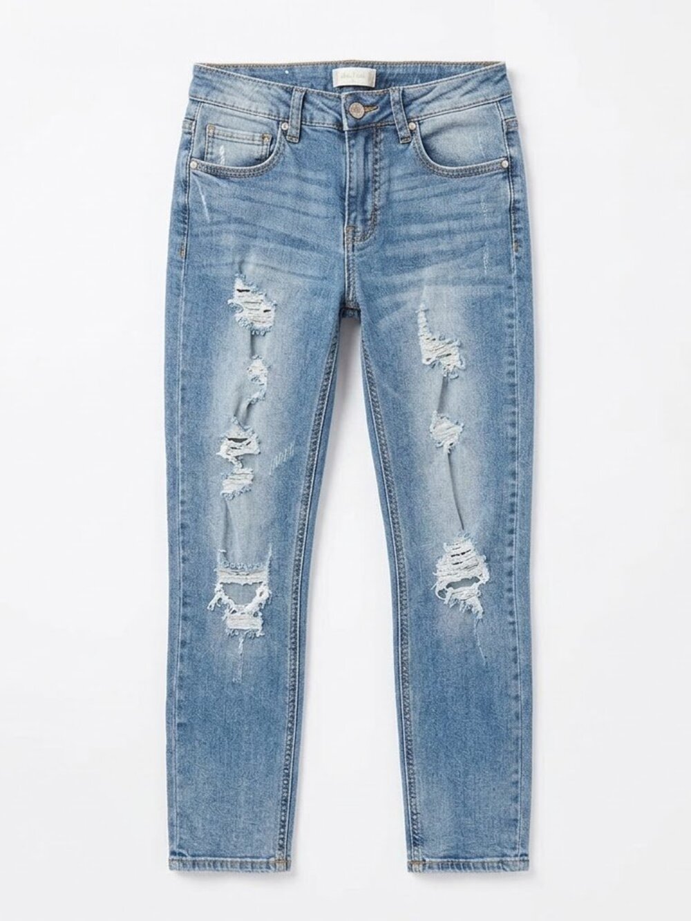 Altar'd State Distressed Skinny Jeans Womens 25 Light Wash Frayed Rip Repair